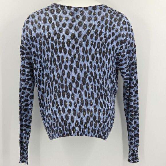 Nic Zoe Pebble Blues Knit Sweater Top Womens Size Large Leopard Fall Winter Soft - Picture 3 of 8